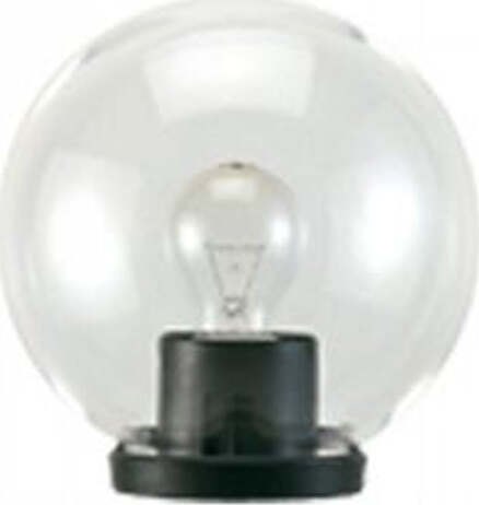 Testa-Palo-1-Luce-Globo-In-Termoplastco-Sfera-Ø-25-Cm-Nero-Trasparente