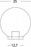 Testa-Palo-1-Luce-Globo-In-Termoplastco-Sfera-Ø-25-Cm-Nero-Trasparente