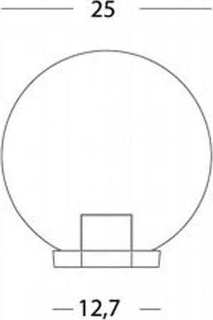Testa-Palo-1-Luce-Globo-In-Termoplastco-Sfera-Ø-25-Cm-Nero-Trasparente
