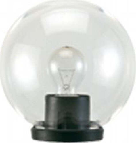 Testa-Palo-1-Luce-Globo-In-Termoplastco-Sfera-Ø-30-Cm-Nero---Trasparente