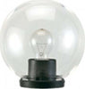 Testa-Palo-1-Luce-Globo-In-Termoplastco-Sfera-Ø-30-Cm-Nero---Trasparente