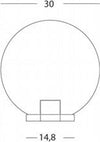 Testa-Palo-1-Luce-Globo-In-Termoplastco-Sfera-Ø-30-Cm-Nero---Trasparente