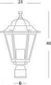 Testa-Palo-Da-Esterno-Contemporaneo-Esagonale-Alluminio-E-Vetro-Nero-1-Luce-E27