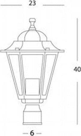 Testa-Palo-Da-Esterno-Contemporaneo-Esagonale-Alluminio-E-Vetro-Nero-1-Luce-E27