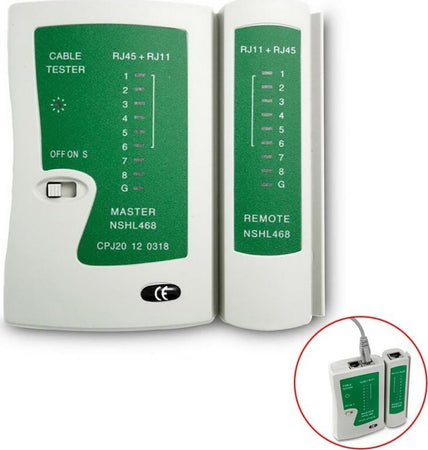 TESTER DI RETE CAVI LAN CON LED ETHERNET TELEFONICO RJ45  RJ11 SY - 468 Elettronica/Informatica/Accessori/Cavi e accessori/Cavi/Cavi Ethernet Trade Shop italia - Napoli, Commerciovirtuoso.it
