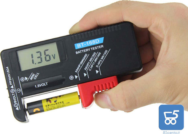 Tester Digitale di Capacità della Batteria LCD per AA, AAA, C, D, 9V, mini cella