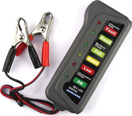 TESTER DIGITALE PER VERIFICA CONTROLLO BATTERIA ALTERNATORE AUTO MOTO 12V 6 LED Auto e Moto/Attrezzi per veicoli/Attrezzi per batteria/Indicatori di stato della batteria Trade Shop italia - Napoli, Commerciovirtuoso.it