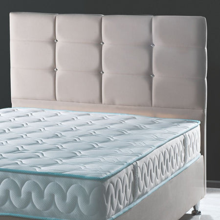 Testiera letto Nova 120x8x110H cm. in ecopelle tortora