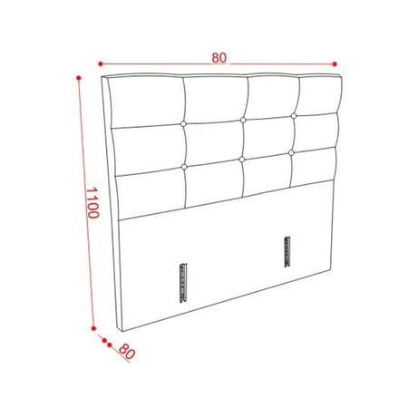 Testiera letto Nova 80x8x110H cm. in ecopelle tortora