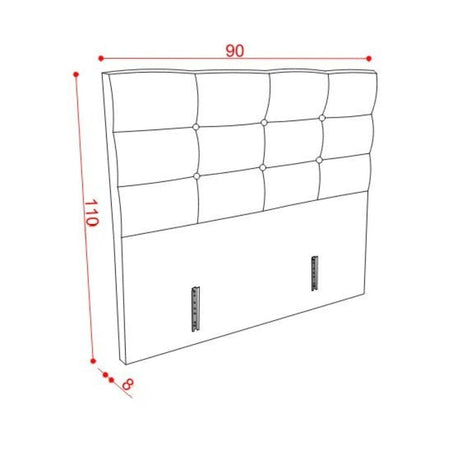 Testiera letto Nova 90x8x110H cm. in ecopelle beige
