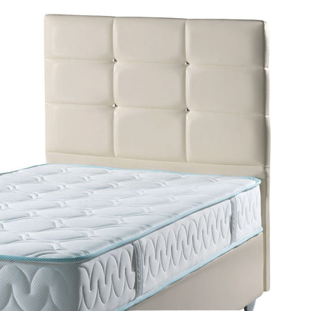 Testiera letto Nova 90x8x110H cm. in ecopelle beige