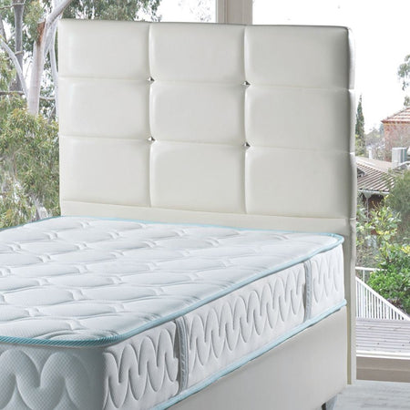 Testiera letto Nova 90x8x110H cm. in ecopelle bianco