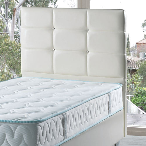 Testiera letto Nova 90x8x110H cm. in ecopelle bianco