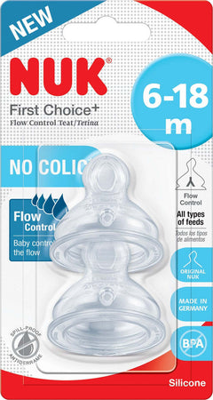TETTARELLE NUK FC + FLOW CONTROL Sil 6-18 2PZ Prima infanzia/Allattamento e pappa/Allattamento con biberon/Tettarelle La Casa Del Bebè - Napoli, Commerciovirtuoso.it