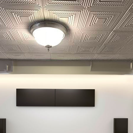 10 o 20mq (40 oppure 80 pezzi) di pannello decorativo a soffitto in polistirene compatto 50x50cm (spess. 1cm) EVORA Eternal Parquet