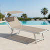 Lettino prendisole Jesolo in alluminio e texilene per piscina e giardino con tettuccio