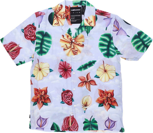 THE-HUNDREDS-Camicia-Manica-Corta-Uomo-Blooming-Woven-Light-Blue-da-uomo