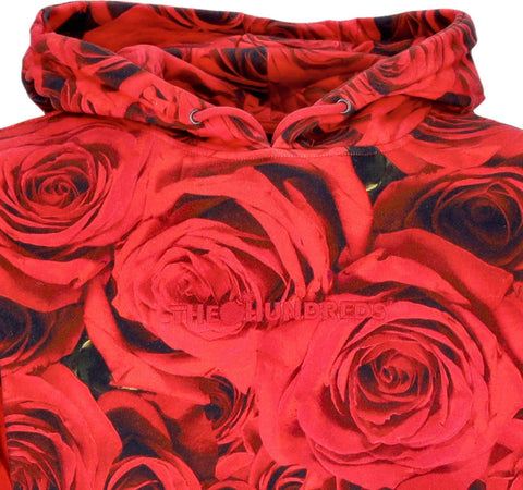 THE-HUNDREDS-Felpa-Cappuccio-Uomo-Rosa-Pullover-Red-da-uomo