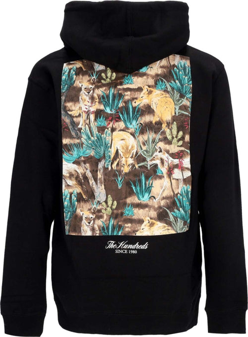 THE-HUNDREDS-Felpa-Cappuccio-Uomo-Wander-Pullover-Black-da-uomo