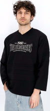 THE-HUNDREDS-Felpa-Leggera-Tipo-Hockey-Uomo-All-Star-Hockey-Jersey-Black-da-uomo