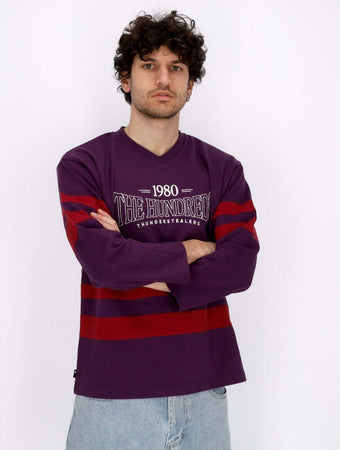 THE-HUNDREDS-Felpa-Leggera-Tipo-Hockey-Uomo-All-Star-Hockey-Jersey-Purple-da-uomo