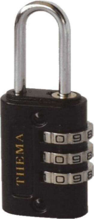 THEMA---LUCCHETTO-A-TRE-COMBINATORI-20MM-CON-ARCO---COLORE-NERO-**