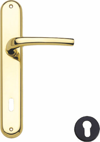 THEMA---MANIGLIA-CON-PLACCA-SERIE-MIRA-FINITURA-IN-ORO-LUCIDO-FORO-YALE