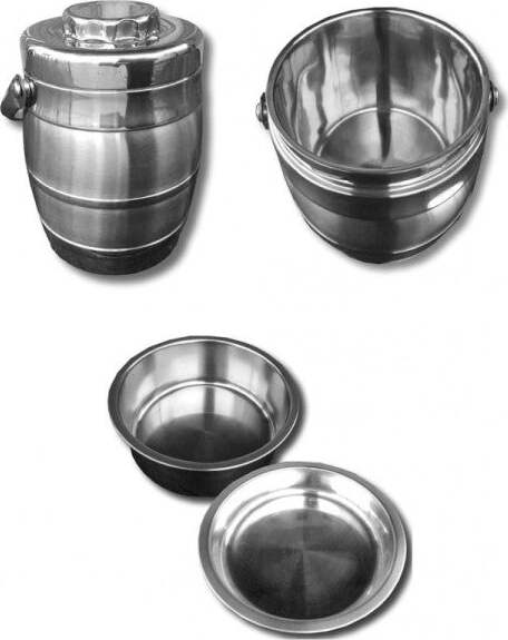 Thermos-Doppio-Livello-1.6-Lt-Termica-Porta-Vivande-Cibo-Acciaio-2-Contenitori