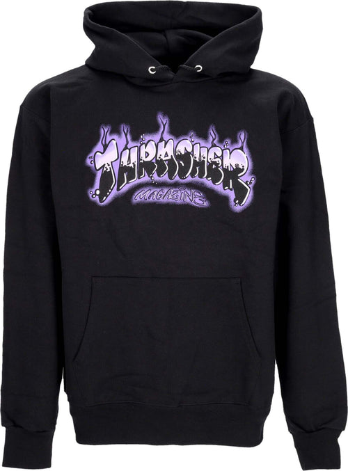 THRASHER-Felpa-Cappuccio-Uomo-Airbrush-Hoodie-Black/purple-da-uomo