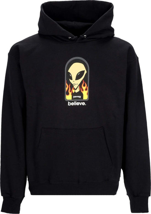 THRASHER-Felpa-Cappuccio-Uomo-Believe-Hoodie-X-Aws-Black-da-uomo