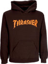 THRASHER-Felpa-Cappuccio-Uomo-Burn-It-Down-Hoodie-Dark-Chocolate-da-uomo