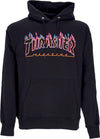 THRASHER-Felpa-Cappuccio-Uomo-Double-Flame-Neon-Hood-Black/neon-da-uomo