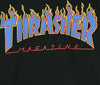 THRASHER-Felpa-Cappuccio-Uomo-Flame-Hood-Black/blue-da-uomo