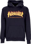 THRASHER-Felpa-Cappuccio-Uomo-Godzilla-Flame-Hood-Black/yellow-da-uomo