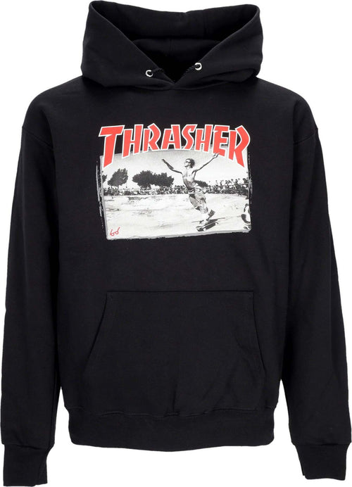 THRASHER-Felpa-Cappuccio-Uomo-Jake-Dish-Hoodie-Black-da-uomo