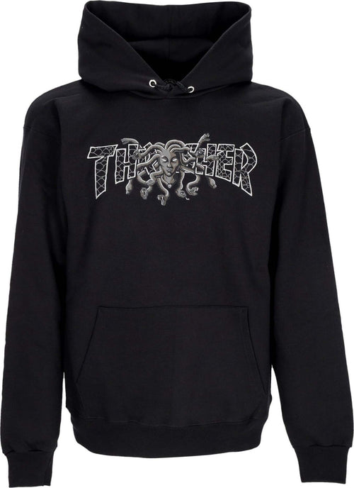 THRASHER-Felpa-Cappuccio-Uomo-Medusa-Hoodie-Black-da-uomo