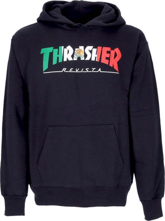 THRASHER-Felpa-Cappuccio-Uomo-Mexico-Hoodie-Black-da-uomo