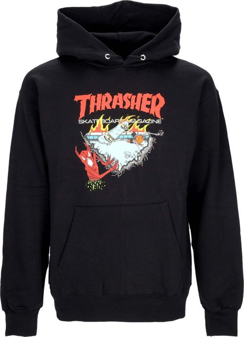 THRASHER-Felpa-Cappuccio-Uomo-Neckface-500-Hoodie-Black-da-uomo