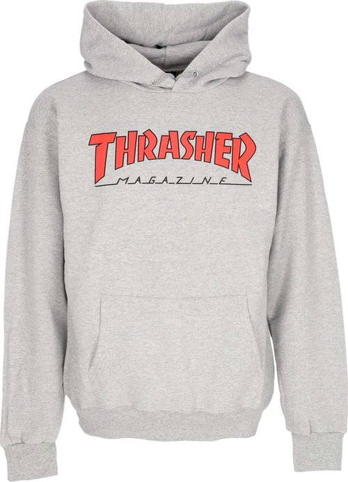 THRASHER-Felpa-Cappuccio-Uomo-Outlined-Hoodie-Light-Steel/red-da-uomo