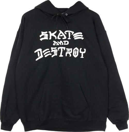 THRASHER-Felpa-Cappuccio-Uomo-Skate-&-Destroy-Hoodie-Black/white-da-uomo