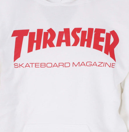THRASHER-Felpa-Cappuccio-Uomo-Skatemag-Hood-White/red-da-uomo