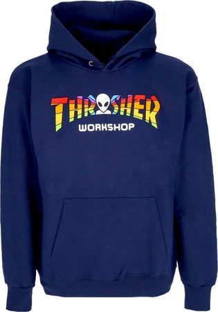 THRASHER-Felpa-Cappuccio-Uomo-Spectrum-Hoodie-X-Aws-Navy-da-uomo