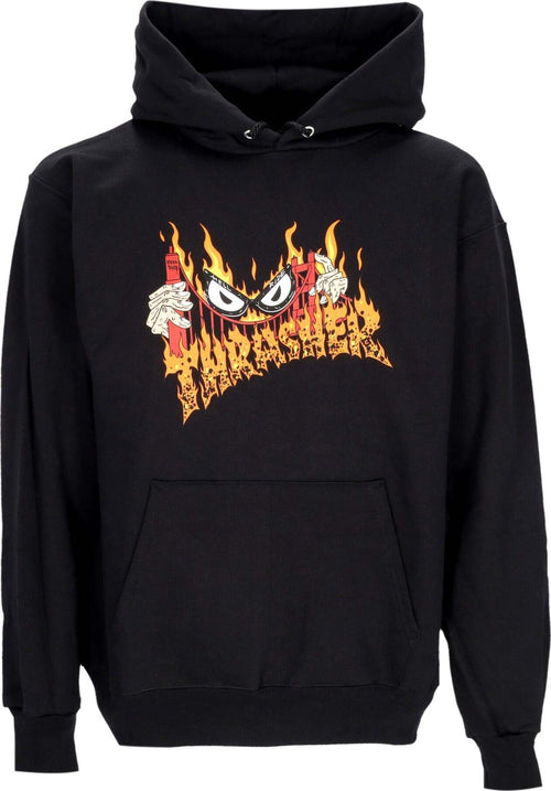 THRASHER-Felpa-Cappuccio-Uomo-Sucka-Free-Hoodie-X-Neckface-Black-da-uomo