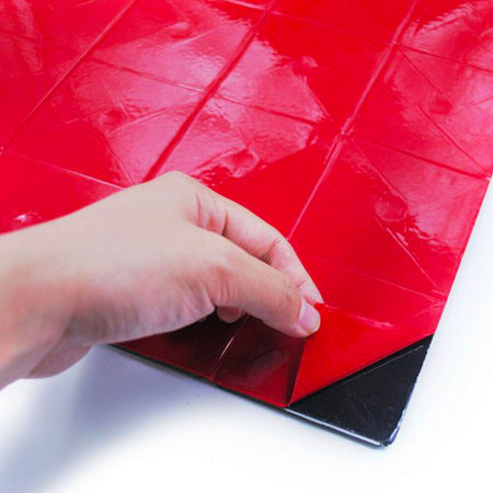 TOP! Piastrella autoadesiva in vero alluminio serigrafato con inserti in Acciaio 30x30cm (sp. 3mm) color BRONZO - Eternal Parquet