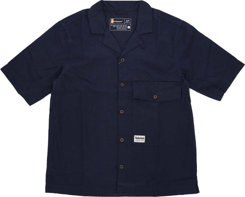 TIMBERLAND-Camicia-Manica-Corta-Uomo-Wf-Roc-Shop-Shirt-Dark-Sapphire-da-uomo