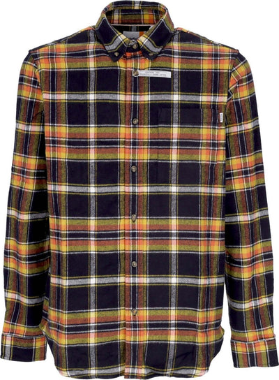 TIMBERLAND-Camicia-Manica-Lunga-Uomo-Flannel-Plaid-Shirt-Black-da-uomo