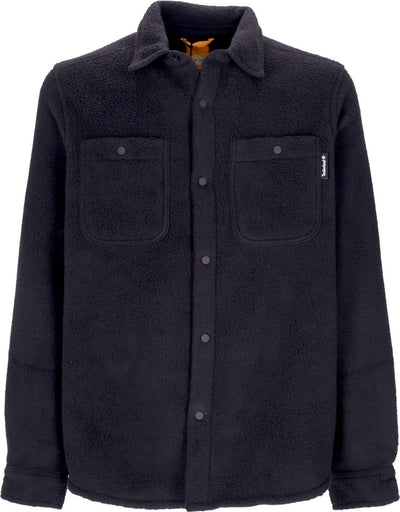 TIMBERLAND-Camicia-Manica-Lunga-Uomo-Fleece-Overshirt-Black-da-uomo