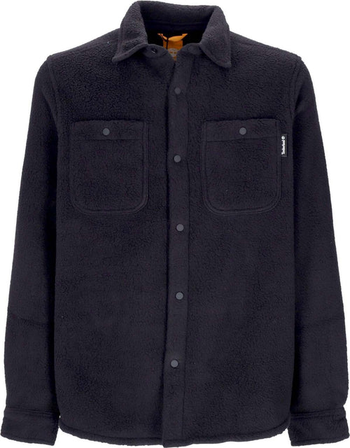 TIMBERLAND-Camicia-Manica-Lunga-Uomo-Fleece-Overshirt-Black-da-uomo