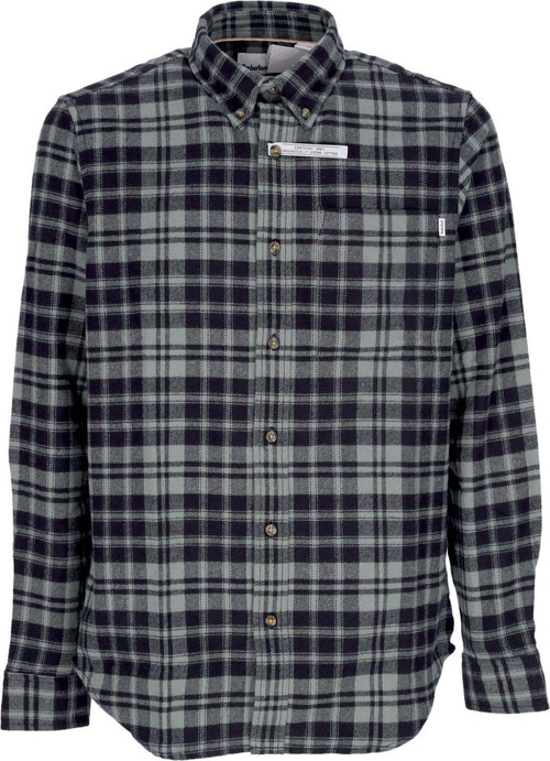 TIMBERLAND-Camicia-Manica-Lunga-Uomo-Heavy-Flannel-L/s-Check-Shirt-Balsam-Green-da-uomo