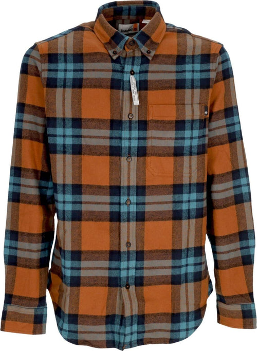 TIMBERLAND-Camicia-Manica-Lunga-Uomo-L/s-Heavy-Flannel-Plaid-Shirt-Argan-Oil-da-uomo